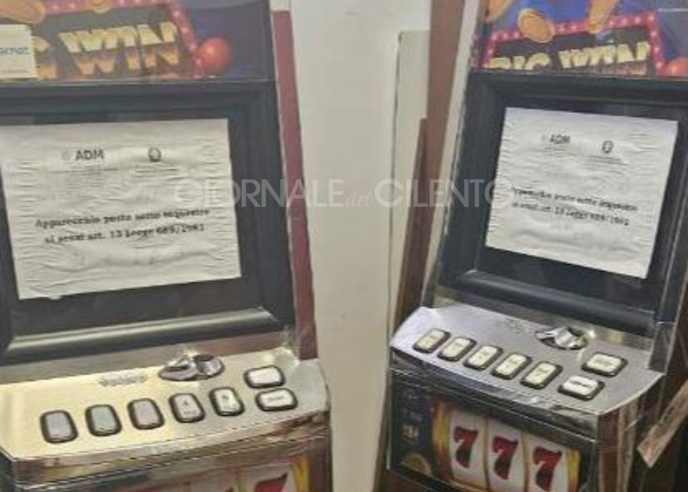 Cilento, slot machine illegali: titolare bar multato per 60 mila euro. Sequestrati gli apparecchi