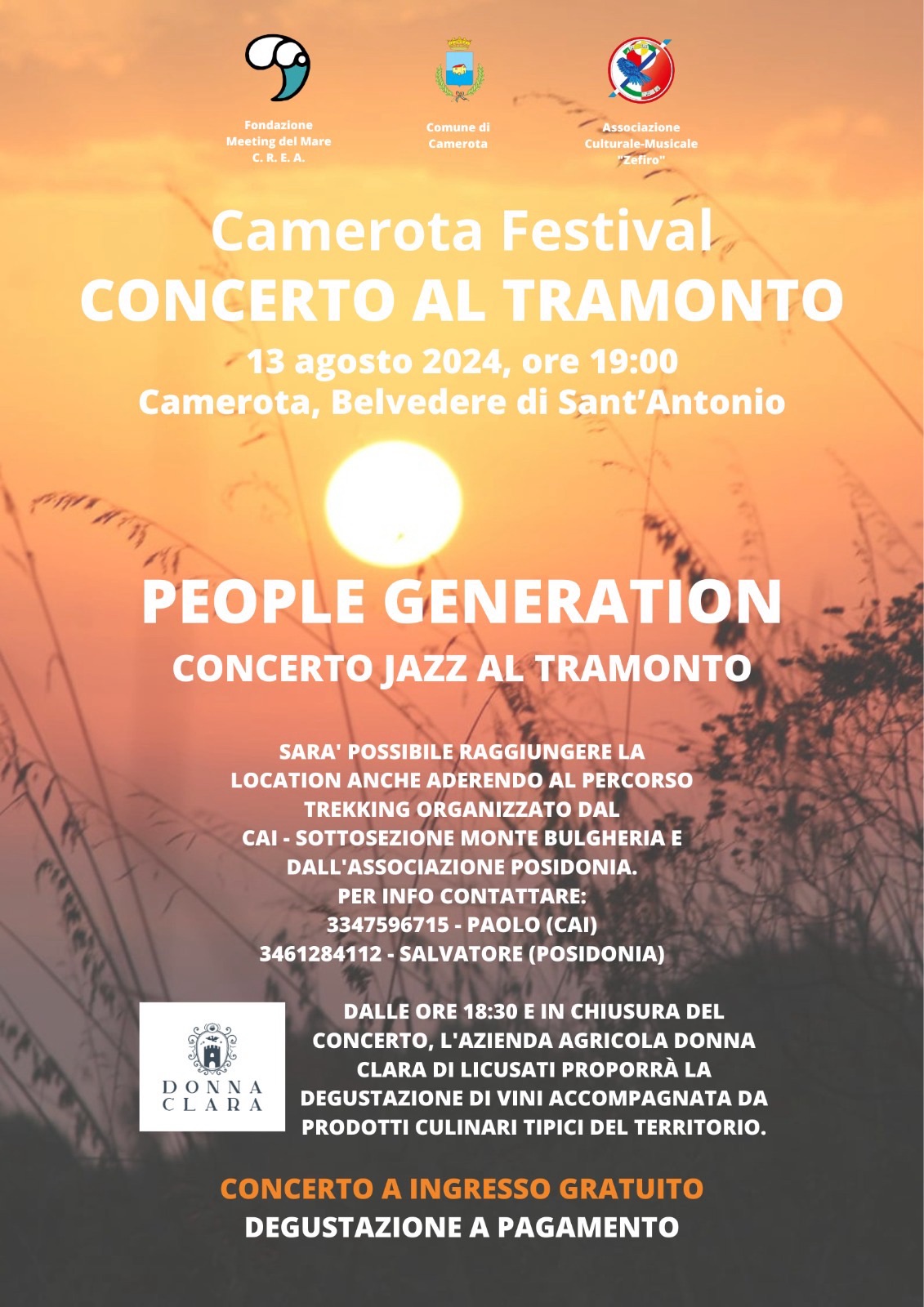 Camerota Festival, concerto jazz al tramonto con People Generation