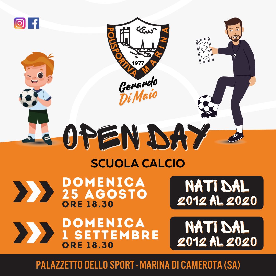 Tutto pronto per gli Open Day della scuola calcio Polisportiva Marina 1977 – Gerardo Di Maio