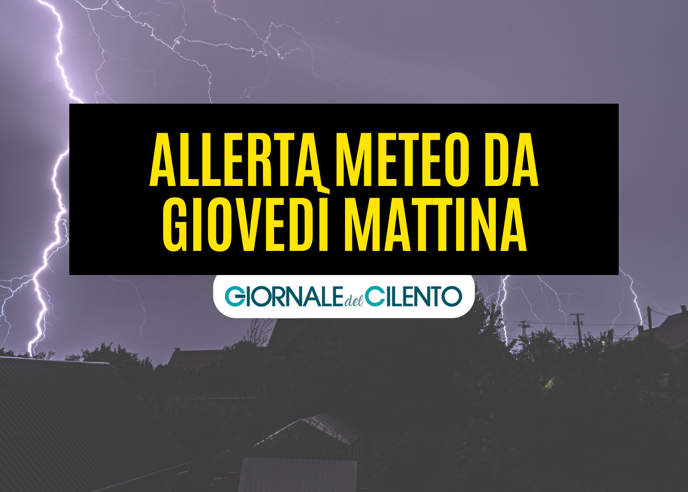 Allerta meteo da giovedì alle 6 su tutto il Cilento e il Vallo di Diano: cosa è previsto