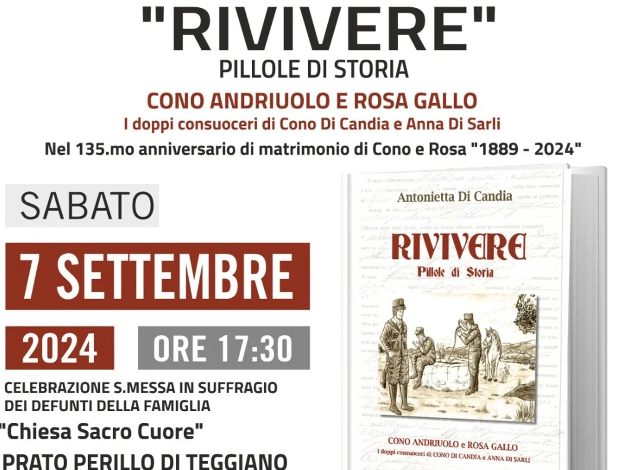 Teggiano, si presenta il libro ‘Rivivere – Pillole di Storia’ di Antonietta Di Candia