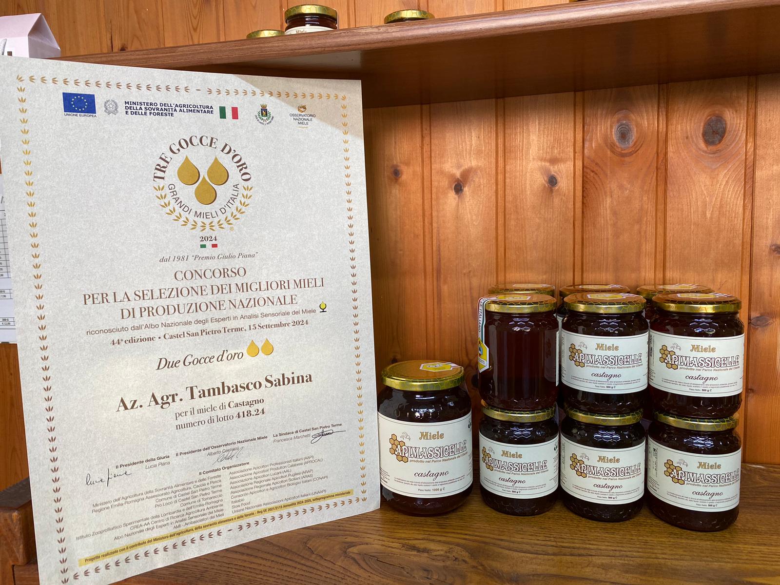 Cilento, al miele di Apimassicelle il premio delle due gocce d’oro