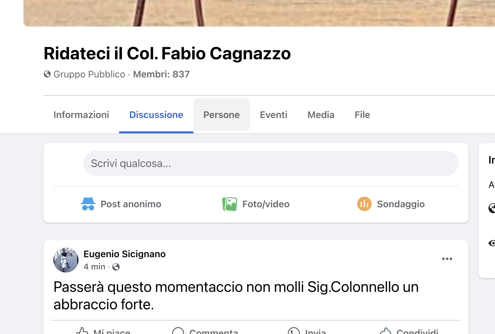 Omicidio Vassallo, sui social il gruppo ‘Ridateci il colonnello Fabio Cagnazzo’