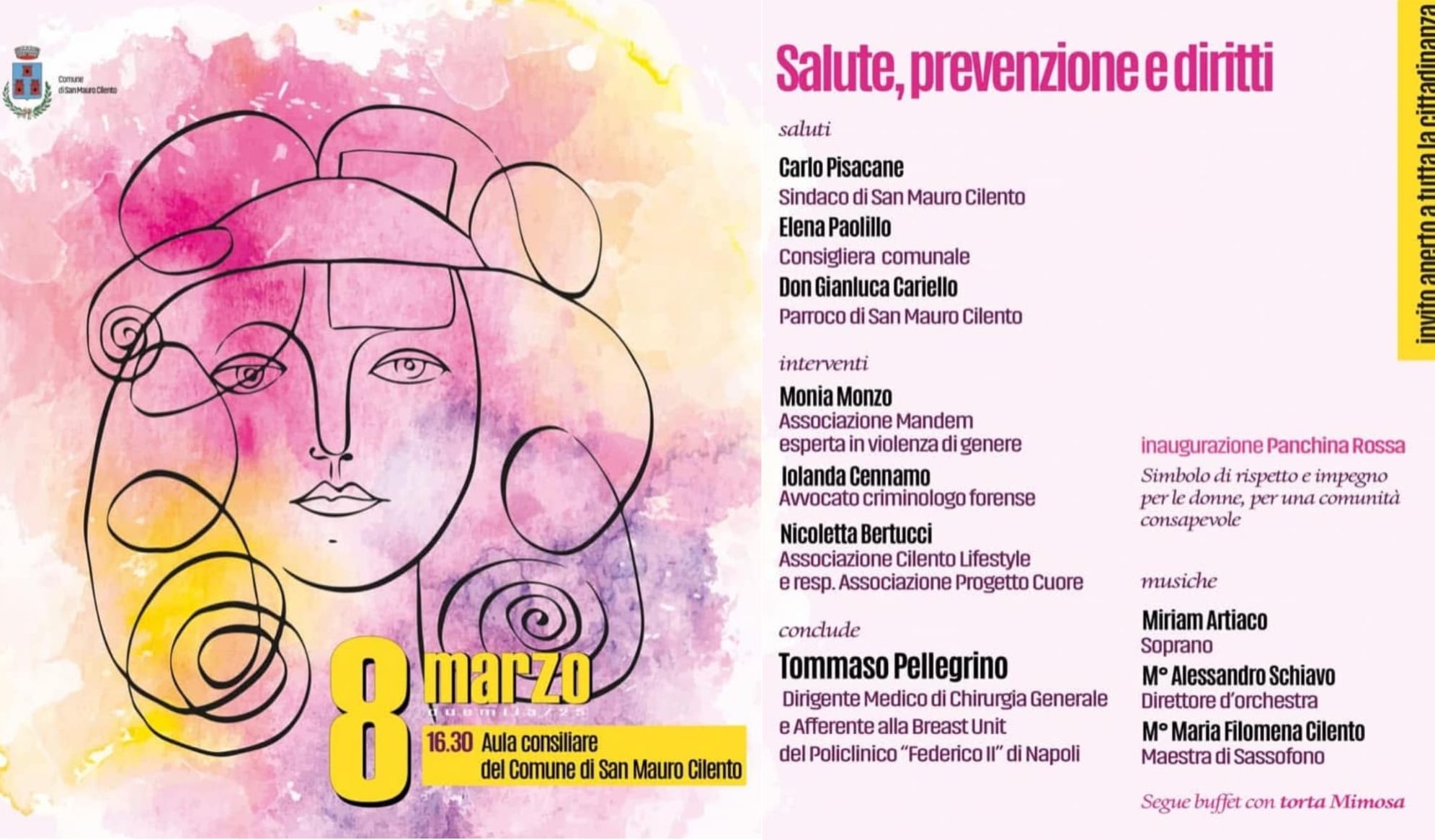 San Mauro Cilento celebra la ‘Giornata internazionale delle donne’ con un evento dedicato a salute e diritti